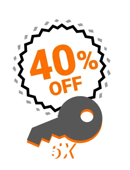 40% discount on the purchase of 5 Keys 30 Days