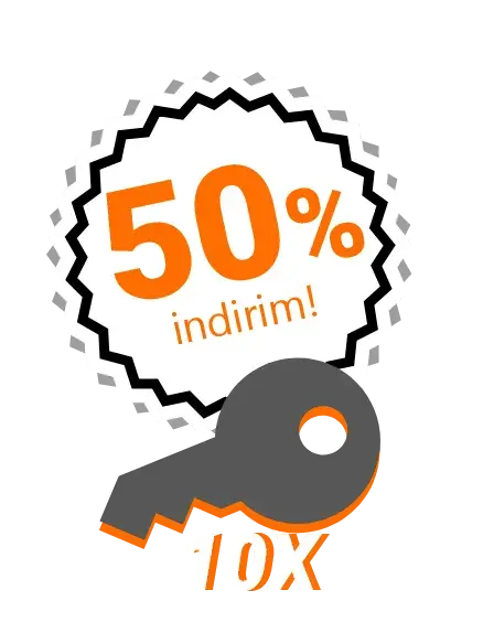 10 anahtar paketi Unlimited alımında %50 İndirim